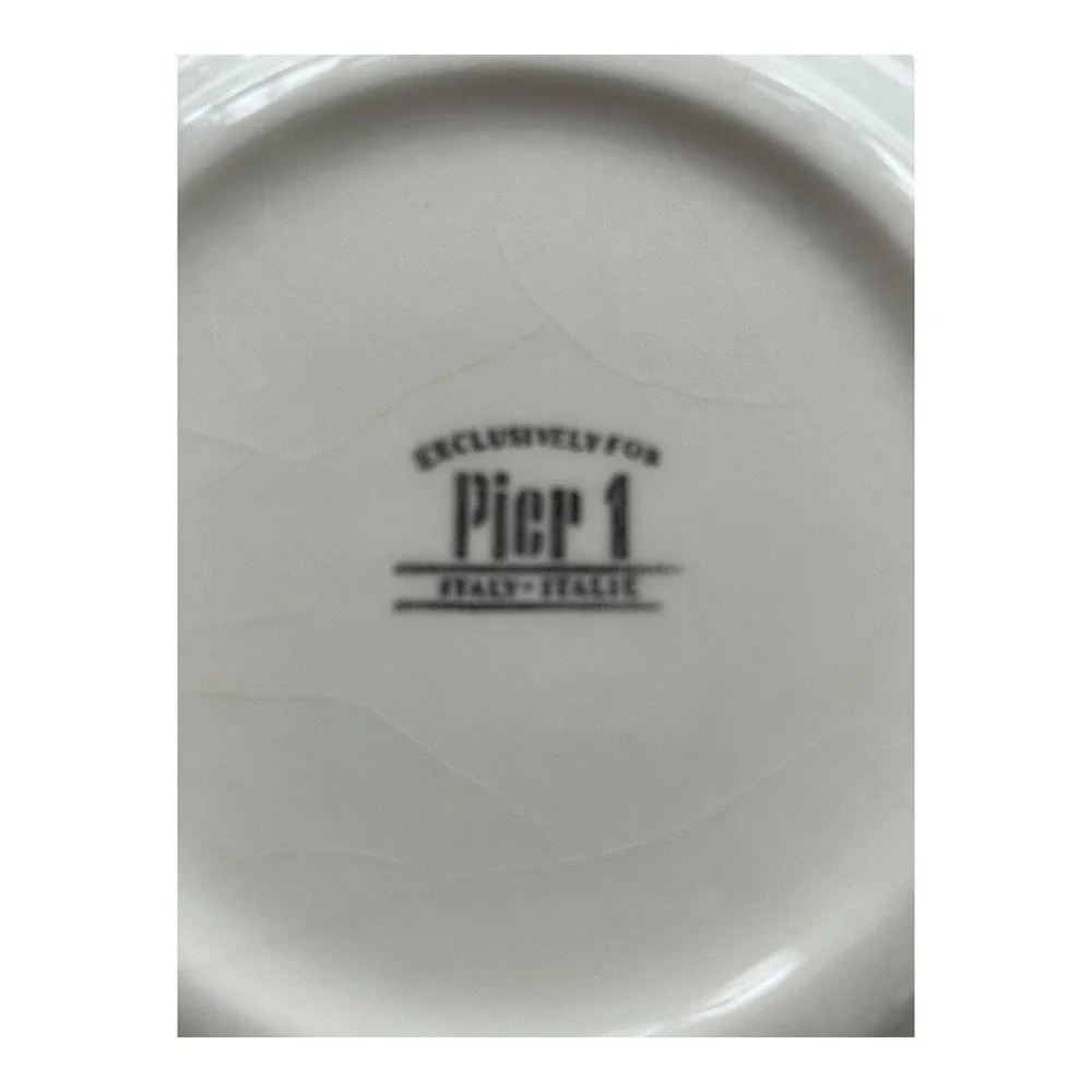 Pier 1 Italian‎ Set Of 2 Plates ABSTRACT Fruit Round 8.25